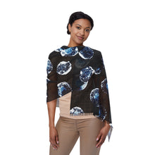Load image into Gallery viewer, Black &amp; Blue Dot Print Scarf
