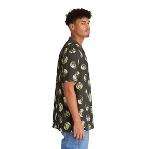 Men's Hawaiian Shirt in Green Dot