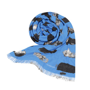 Blue & White Printed Scarf