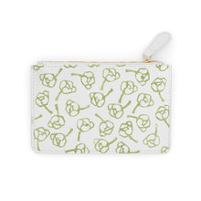 Load image into Gallery viewer, Green &amp; White Floral Mini Clutch Bag
