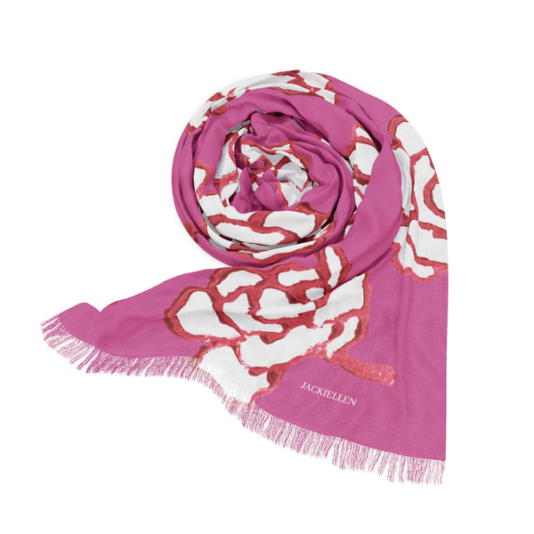 Light Pink Floral Print Scarf