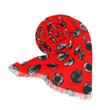 Load image into Gallery viewer, Black &amp; Red Dot Printed Scarf
