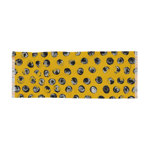 Yellow & Black Dot Print Scarf