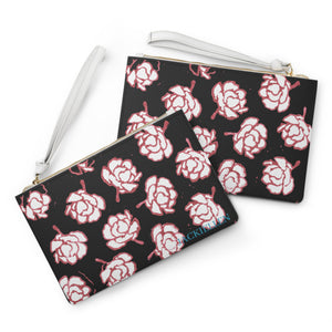 Black & Pink Floral Clutch Bag