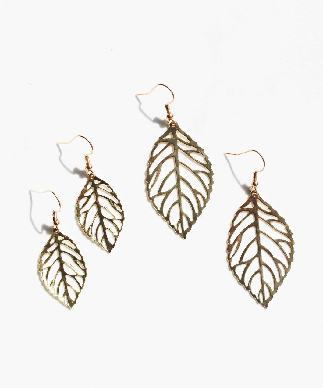 Gold Leafy Dangle Earrings
