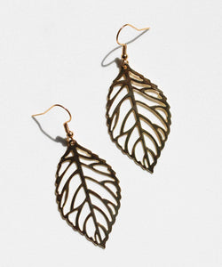 Gold Leafy Dangle Earrings