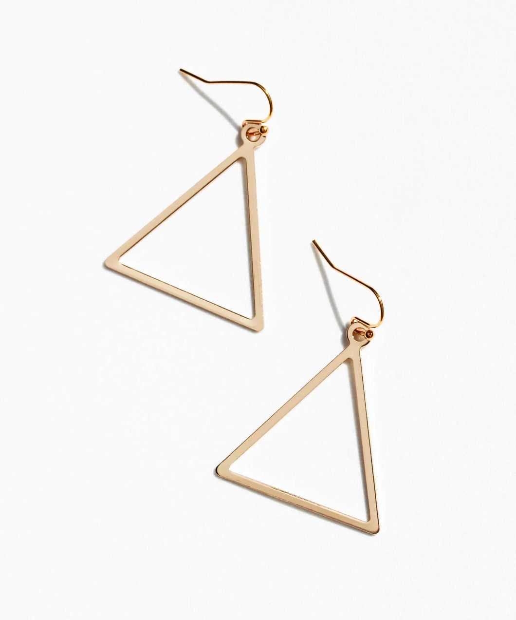 Gold Triangle Dangle Earrings